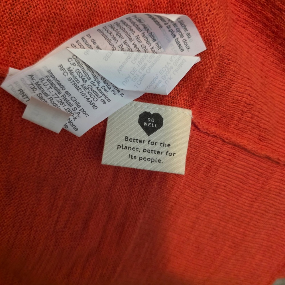 Madewell Cardigan Womens 2X Coastal Orange Open Front Pockets M2235 NWT - Picture 8 of 8